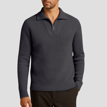 VogeLuxe | Pull demi-zip côtelé pour homme 6