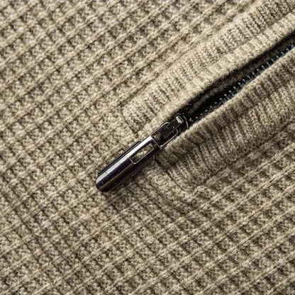 VogeLuxe | Pull demi-zip en maille gaufrée pour homme 4