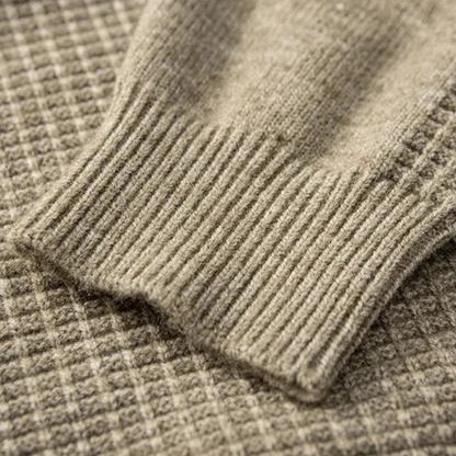 VogeLuxe | Pull demi-zip en maille gaufrée pour homme 5