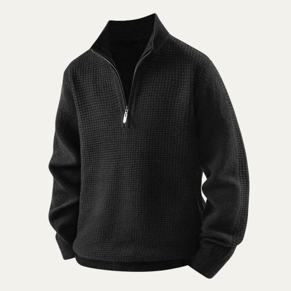 VogeLuxe | Pull demi-zip en maille gaufrée pour homme 7