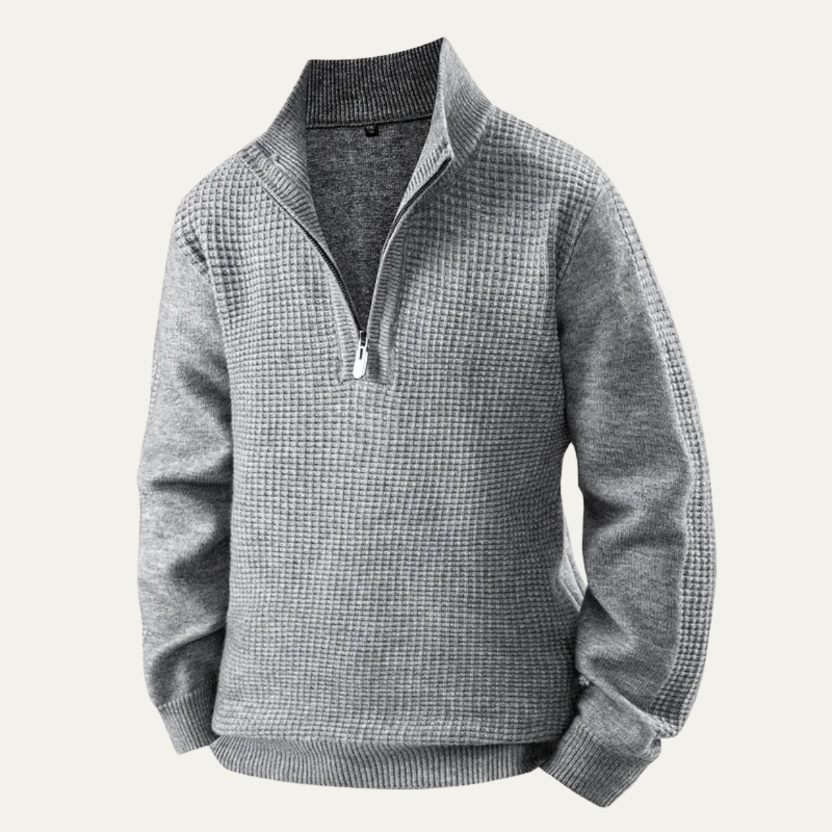 VogeLuxe | Pull demi-zip en maille gaufrée pour homme 9