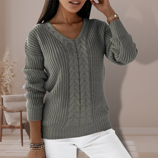 Pull Femme Col V Élégant et Chaud - PanierRoyale