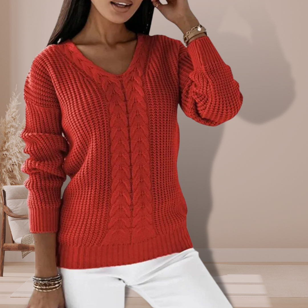 VogeLuxe | Pull élégant à col en V pour femme 3