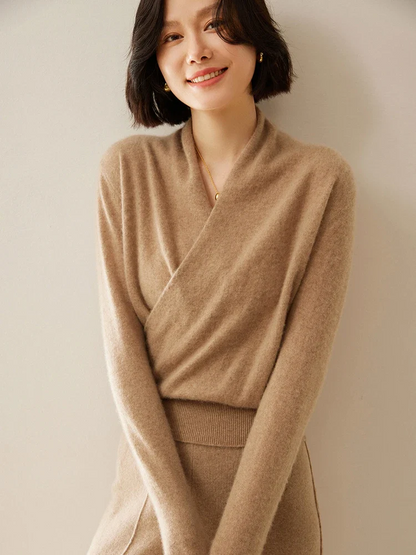 Pull Cachemire Femme Col V Élégant