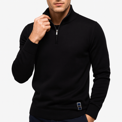VogeLuxe | Pull en coton à col zippé pour homme 2