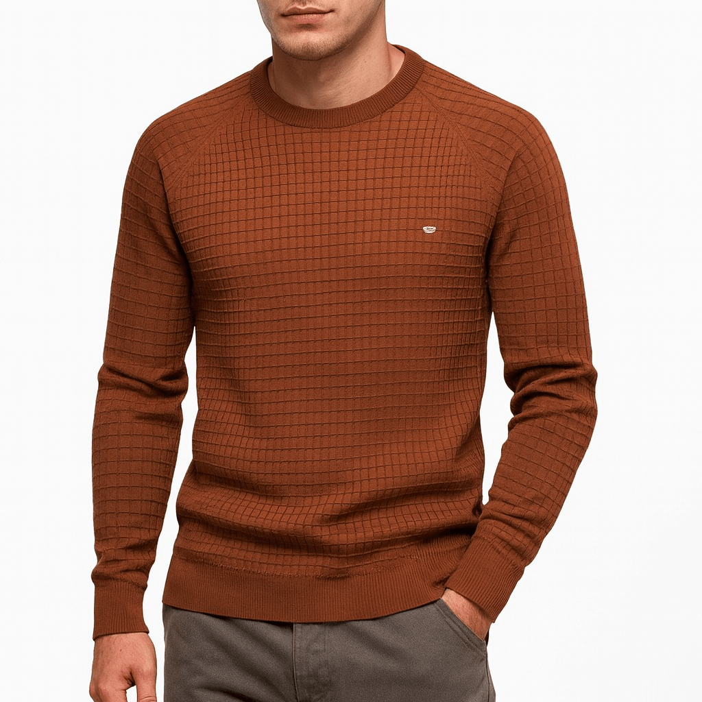 VogeLuxe | Pull en maille à carreaux classique pour homme 0