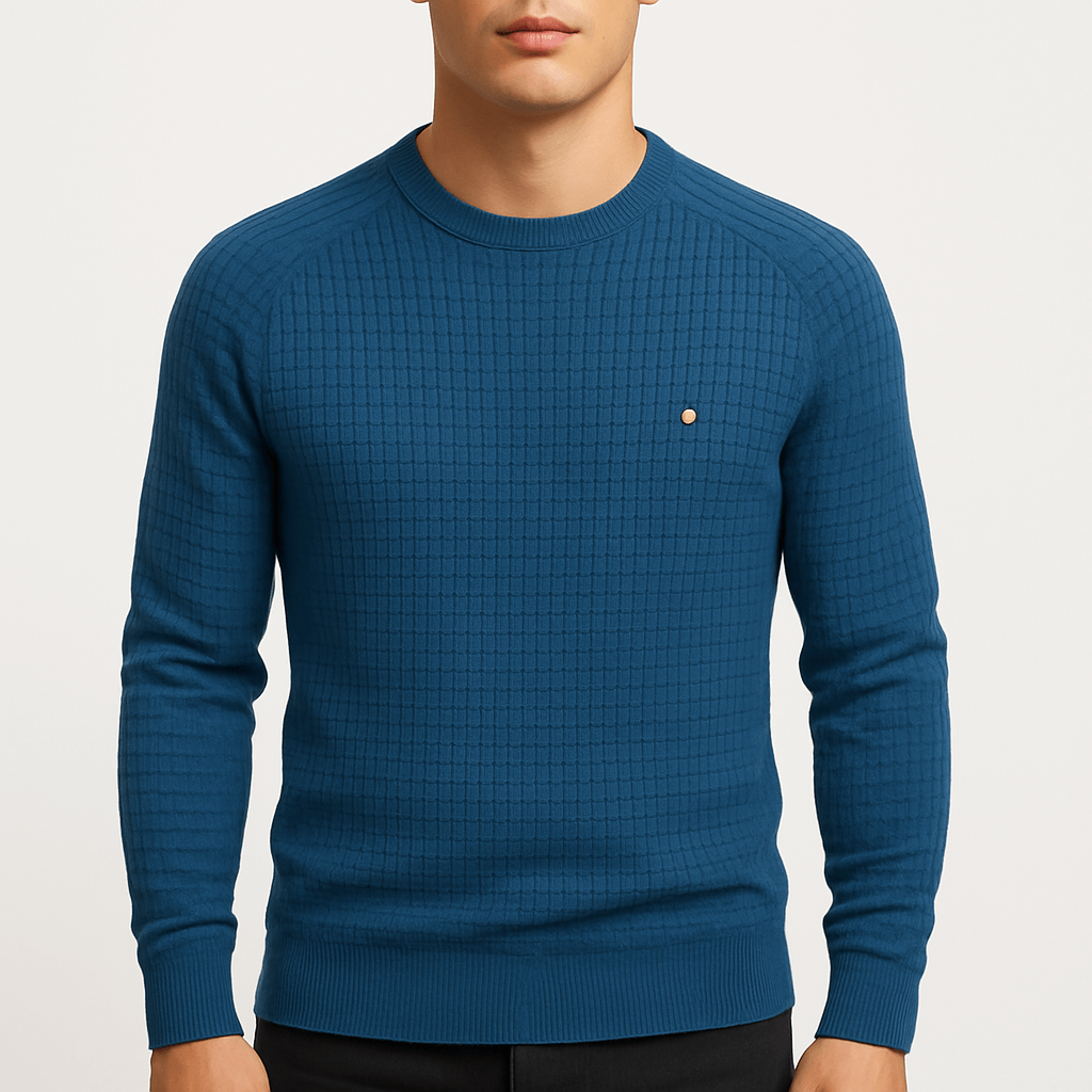 VogeLuxe | Pull en maille à carreaux classique pour homme 1