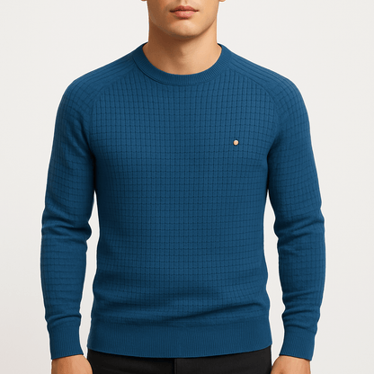 VogeLuxe | Pull en maille à carreaux classique pour homme 1