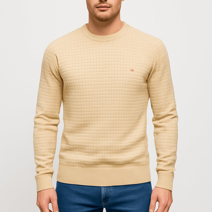 VogeLuxe | Pull en maille à carreaux classique pour homme 4