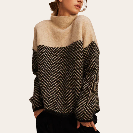 Pull en maille à carreaux femme élégant et chaud - PanierRoyale