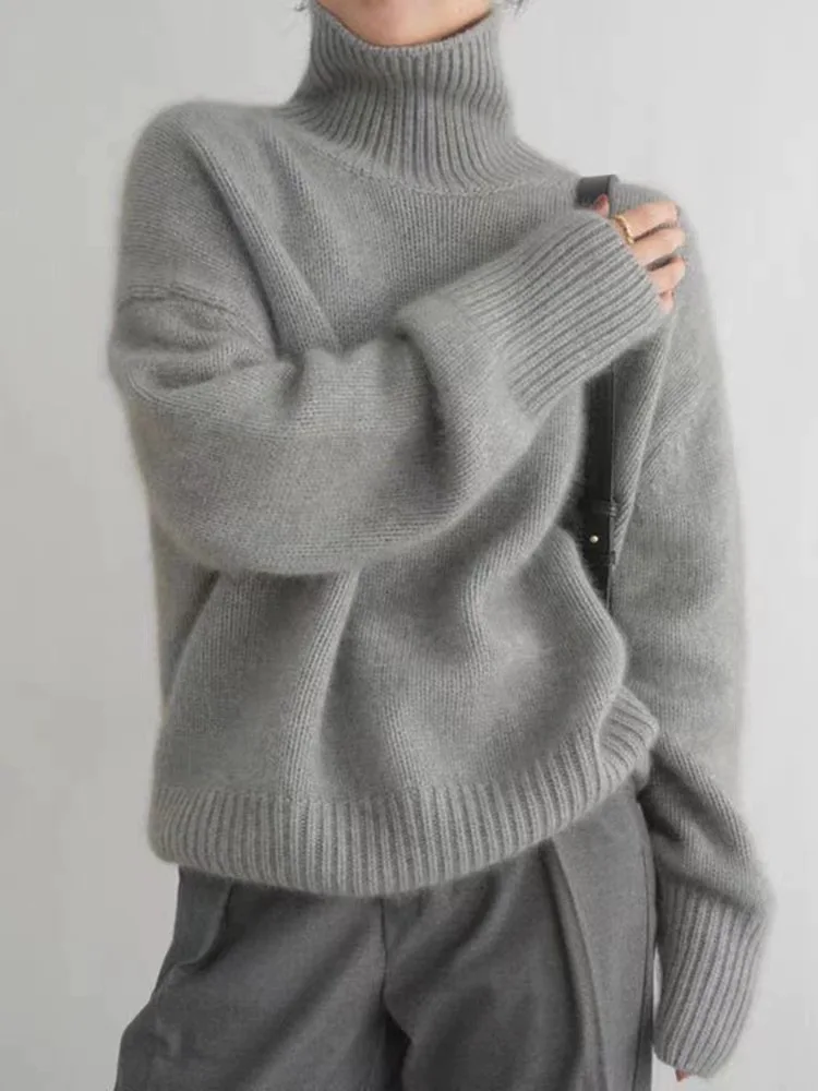 VogeLuxe | Pull en maille à col roulé confortable pour femme 1