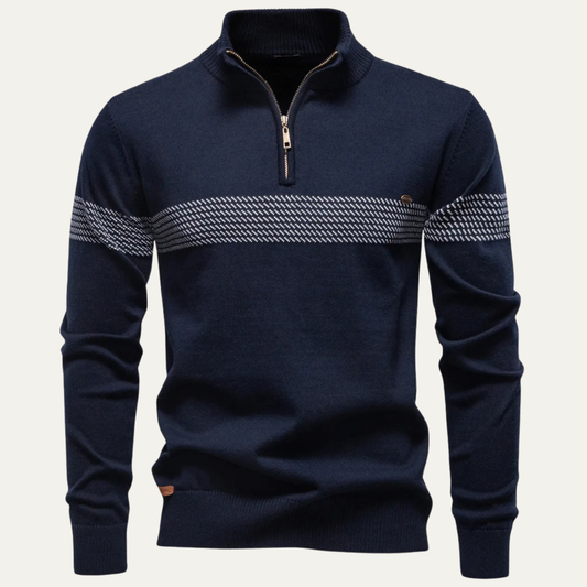 VogeLuxe | Pull en maille à col zippé pour homme 0