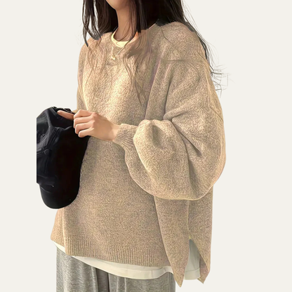 VogeLuxe | Pull en maille à manches ballon oversize pour femme 0