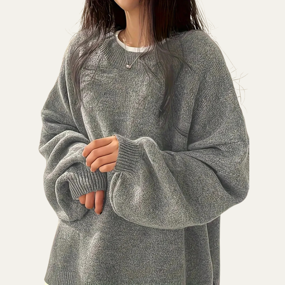 VogeLuxe | Pull en maille à manches ballon oversize pour femme 3