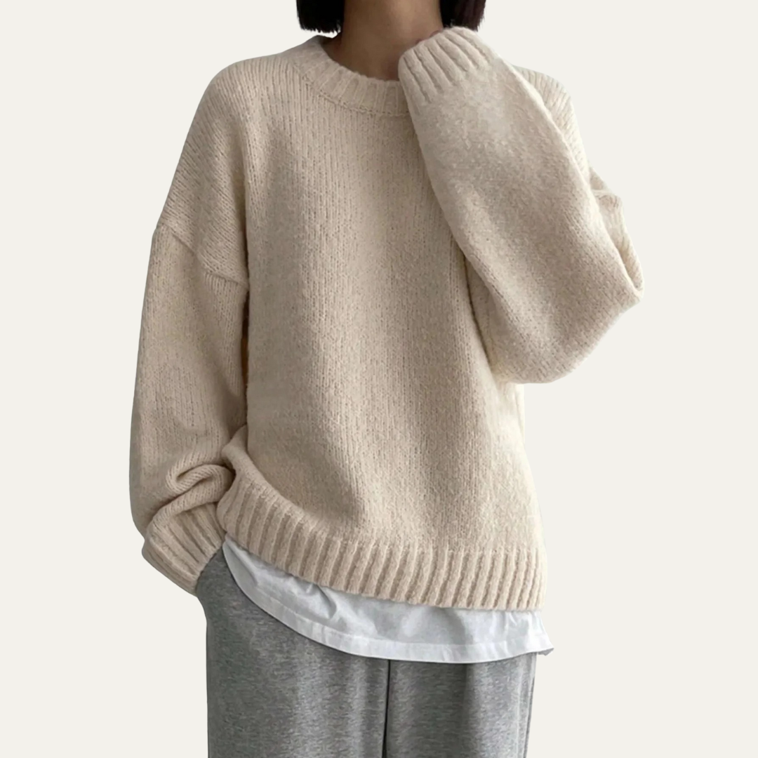 VogeLuxe | Pull en maille confortable à col rond pour femme 1
