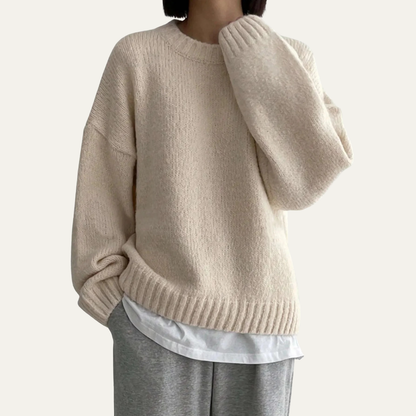 VogeLuxe | Pull en maille confortable à col rond pour femme 1