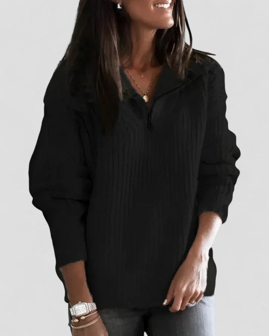Pull Femme Col Zippé Doux et Confortable - PanierRoyale