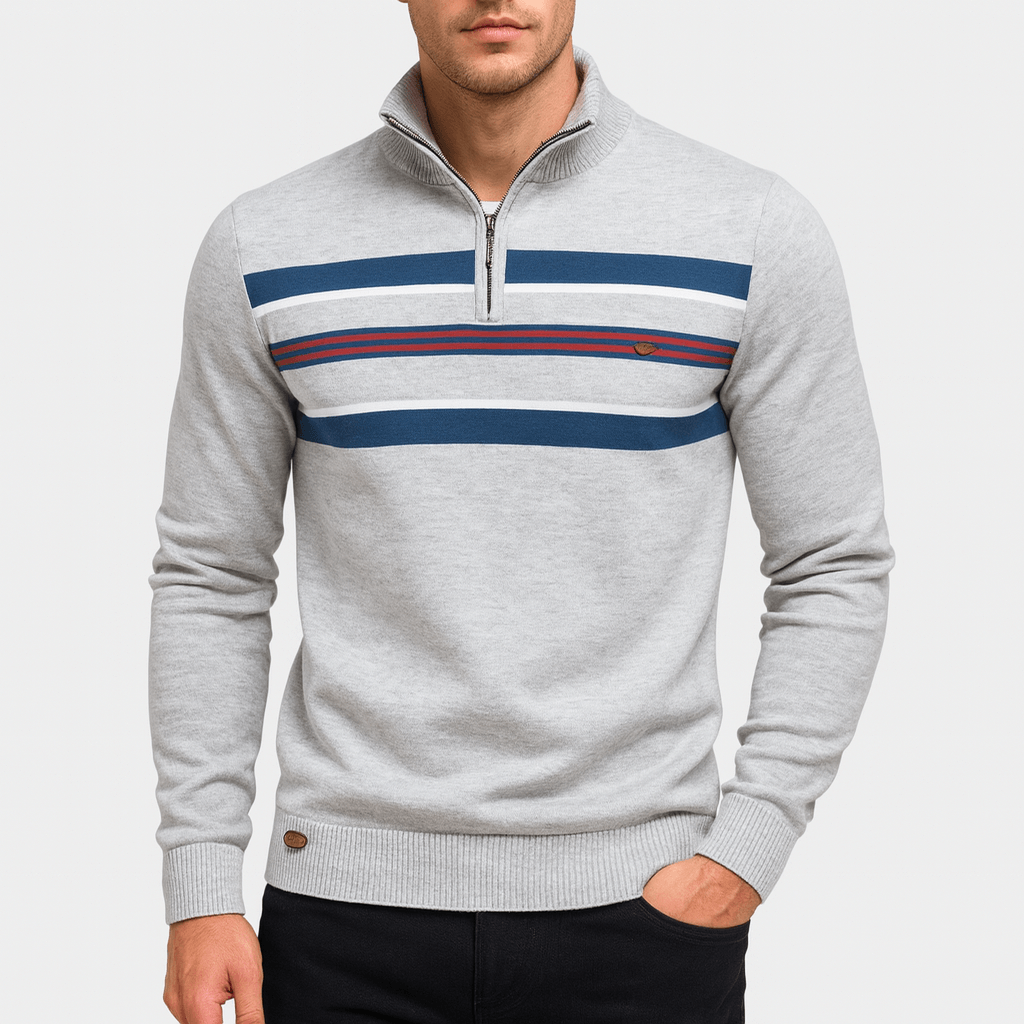 VogeLuxe | Pull en maille côtelée à col montant pour homme 1