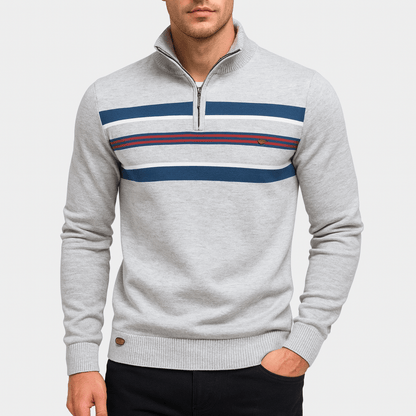 VogeLuxe | Pull en maille côtelée à col montant pour homme 1