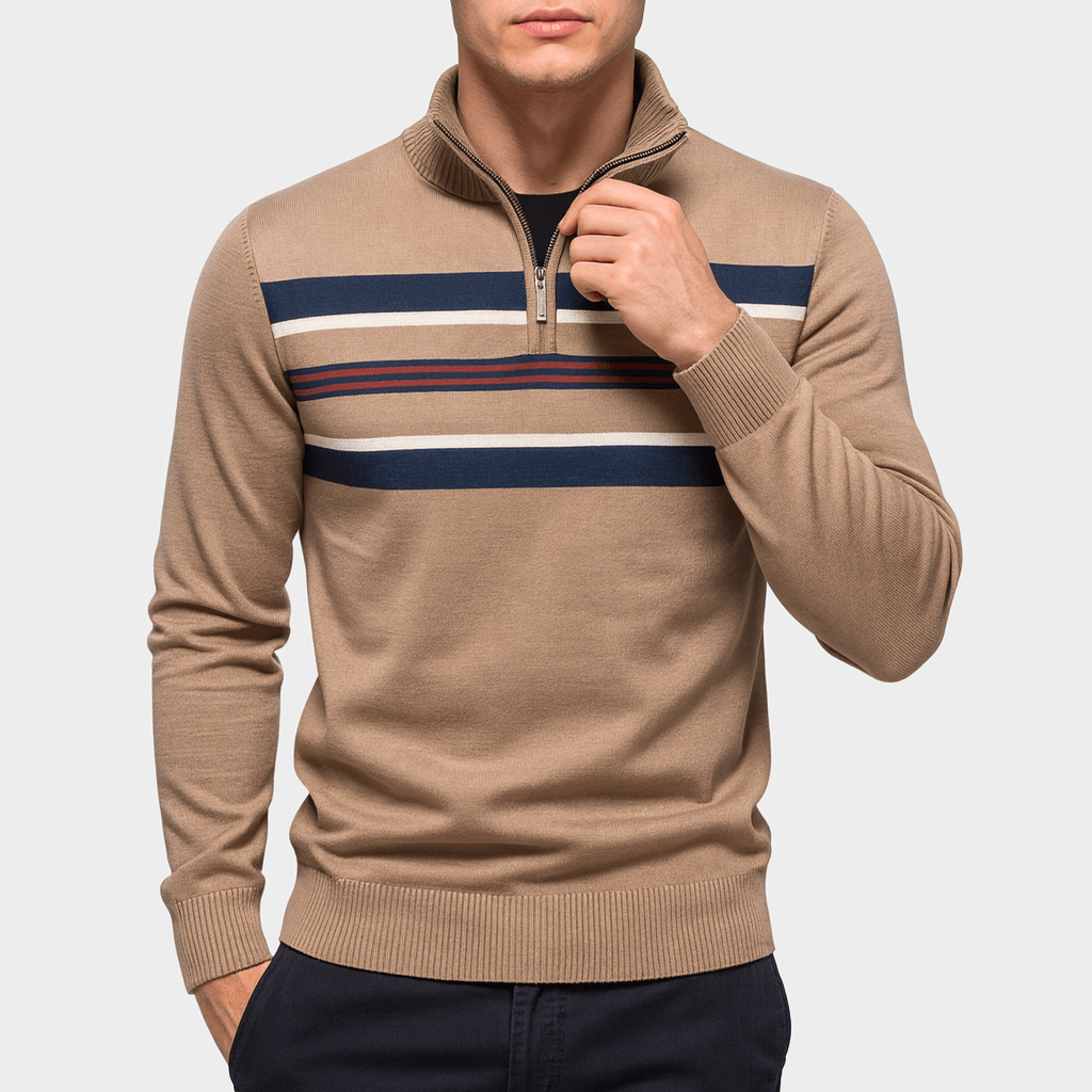 VogeLuxe | Pull en maille côtelée à col montant pour homme 2