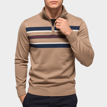 Pull Côtelé à Col Montant Homme Hiver Chaud