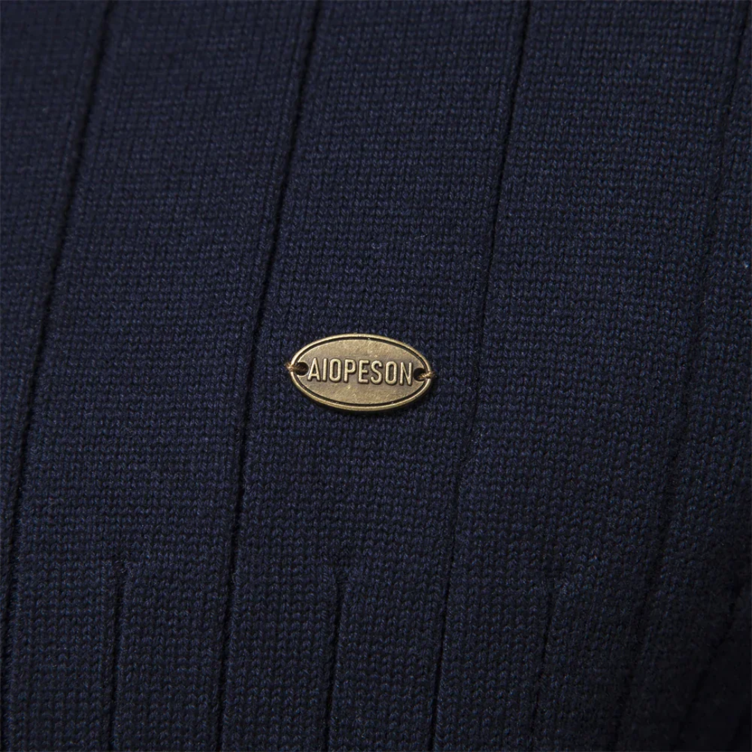 VogeLuxe | Pull en maille côtelée à col zippé pour homme 6