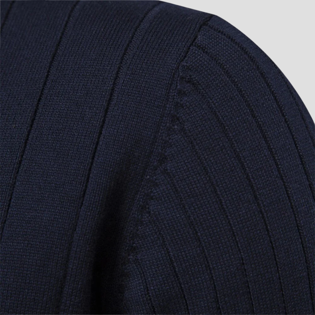 VogeLuxe | Pull en maille côtelée à col zippé pour homme 7