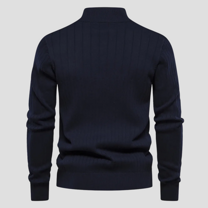 VogeLuxe | Pull en maille côtelée à col zippé pour homme 8