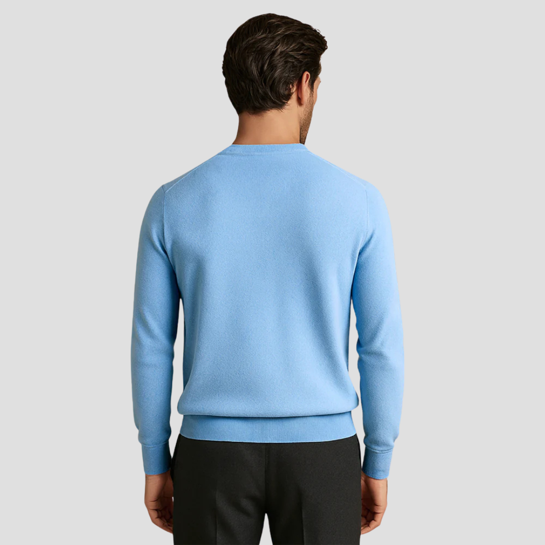VogeLuxe | Pull en maille fine à col rond classique pour homme 3