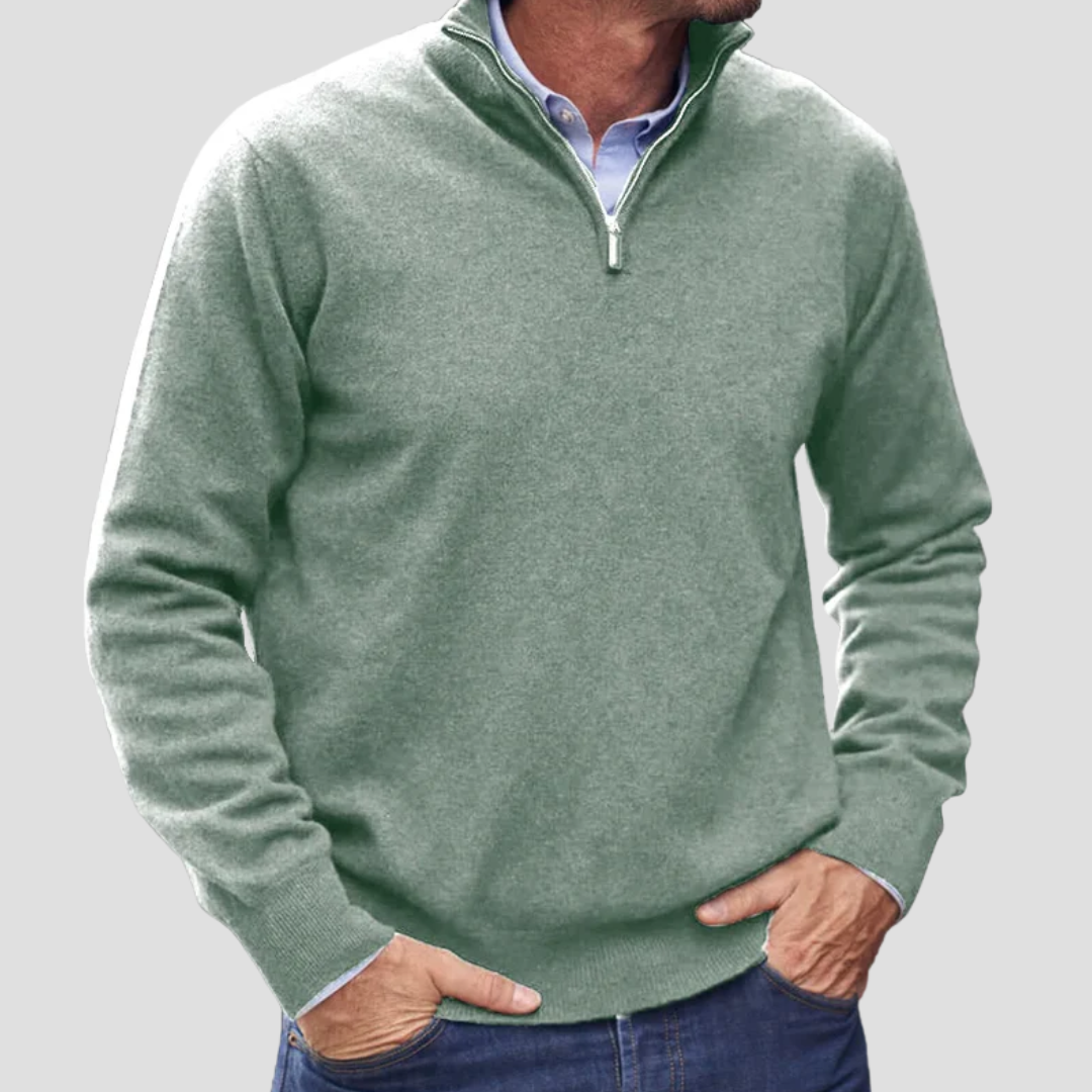 Pull Homme Col Zippé Fines Mailles - PanierRoyale