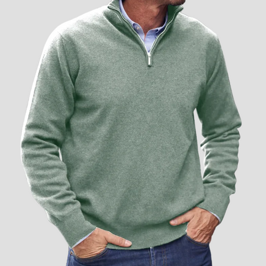 Pull Homme Col Zippé Fines Mailles - PanierRoyale