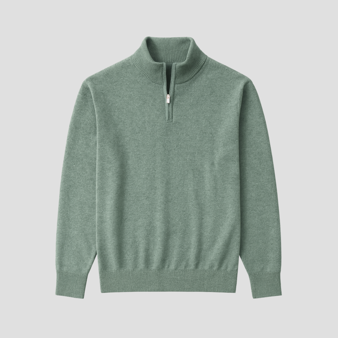 VogeLuxe | Pull en maille fine à col zippé pour homme 1