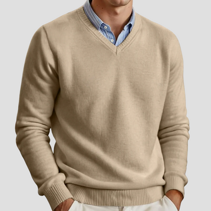 Pull Homme Col V Fine Maille Classique - PanierRoyale
