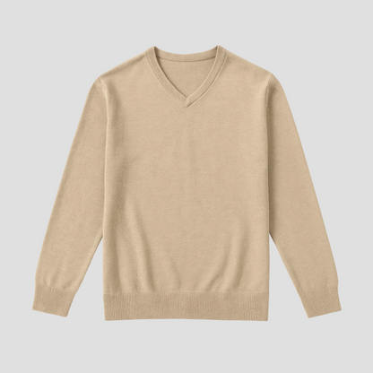 VogeLuxe | Pull en maille fine classique à col en V pour homme 1