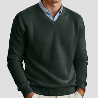 Pull Homme Col V Fine Maille Classique