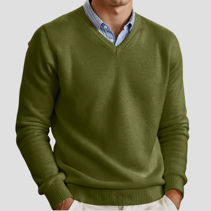 Pull Homme Col V Fine Maille Classique