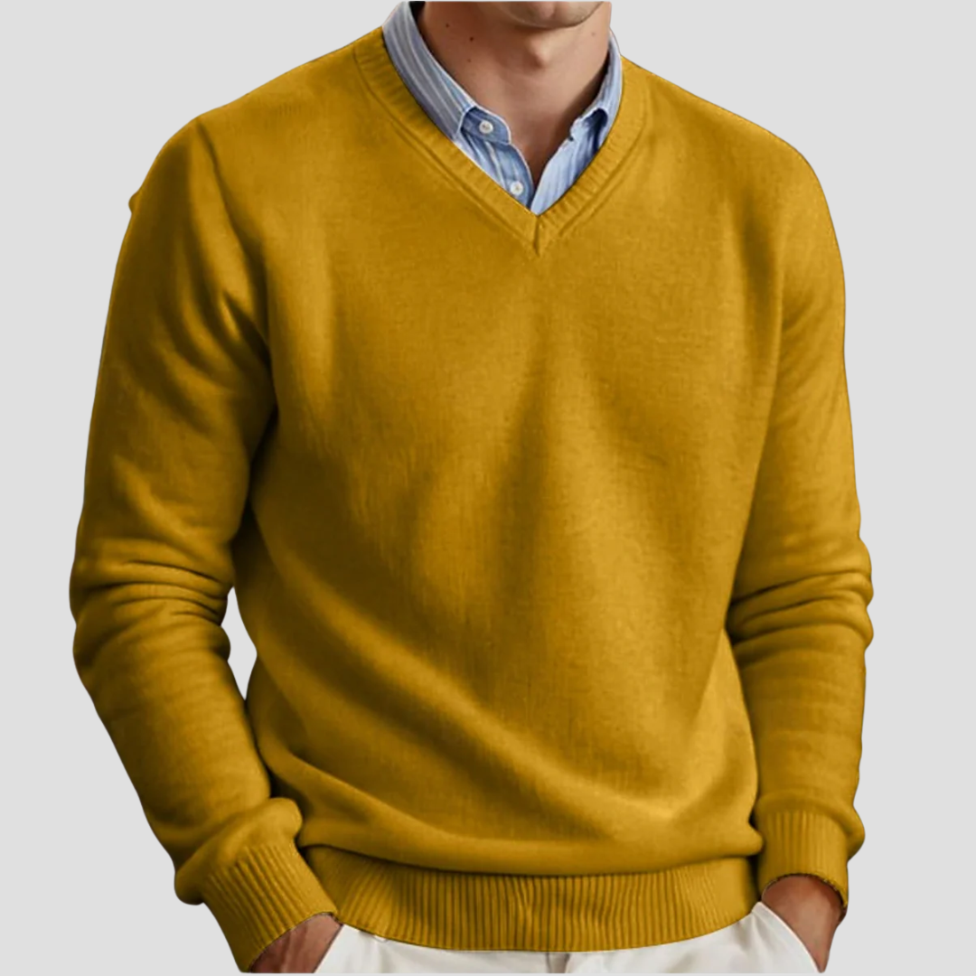 Pull Homme Col V Fine Maille Classique