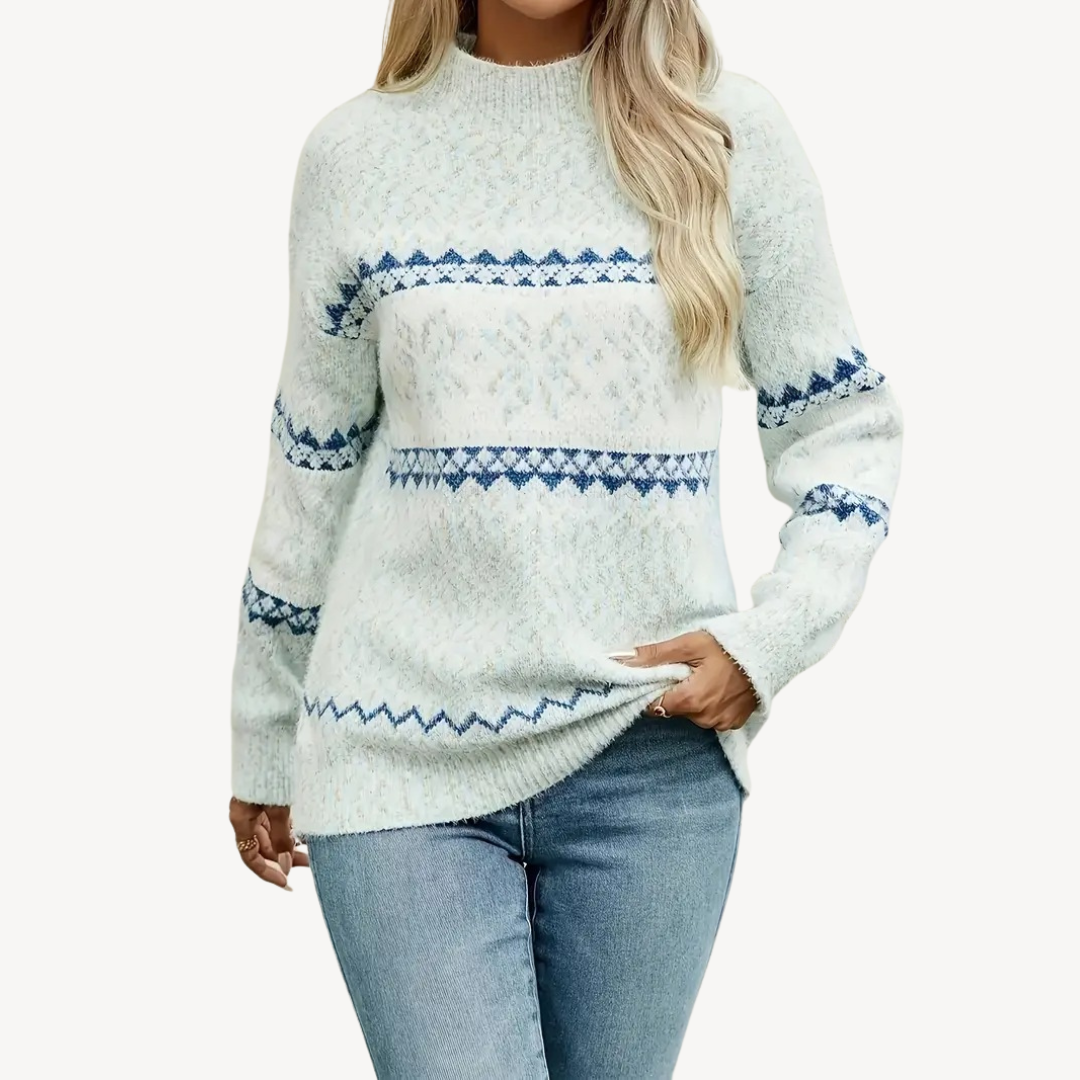 VogeLuxe | Pull en maille flocon de neige pour femme 2