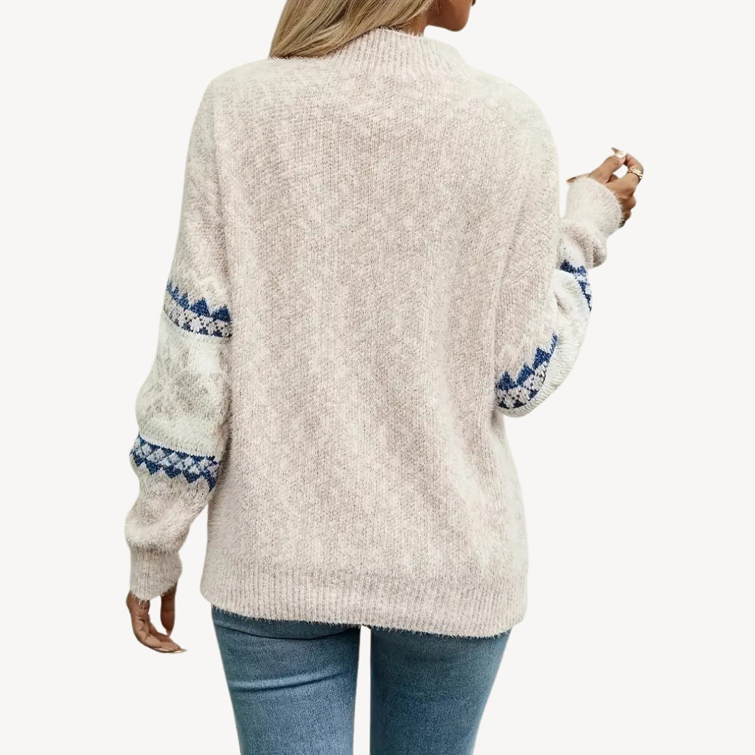 VogeLuxe | Pull en maille flocon de neige pour femme 4