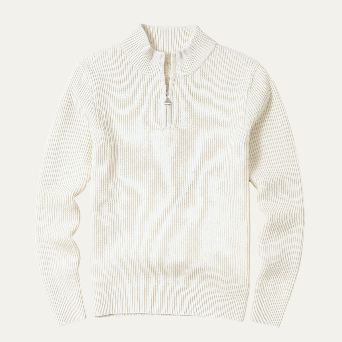 VogeLuxe | Pull en maille gaufrée à col zippé pour homme 1