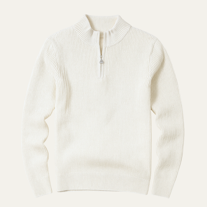 VogeLuxe | Pull en maille gaufrée à col zippé pour homme 1