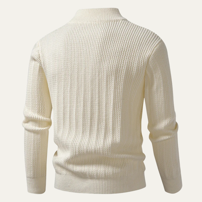 VogeLuxe | Pull en maille gaufrée à col zippé pour homme 2