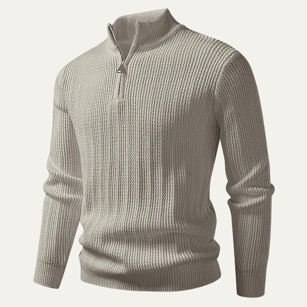 Pull Homme Maille Texturée à Fermeture Éclair