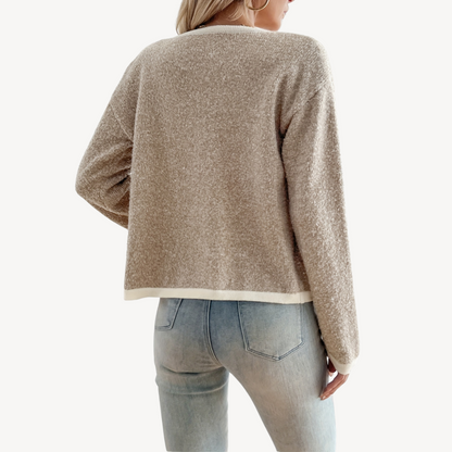 VogeLuxe | Pull en maille oversize à boutons pour femme 4