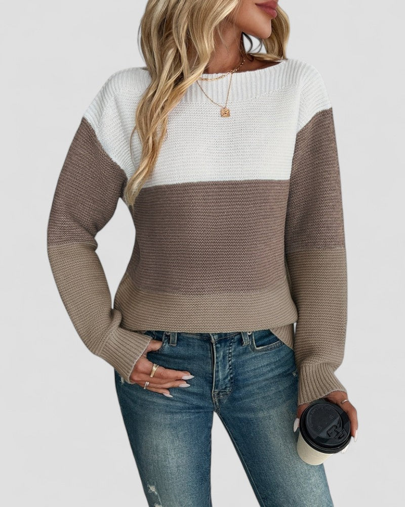 VogeLuxe | Pull en maille patchwork pour femme 0