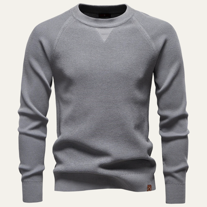 Pull Homme Maille Texturée Col Rond Chaud et Confortable