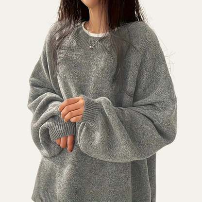 VogeLuxe | Pull en maille texturée décontractée à col rond pour femme 0