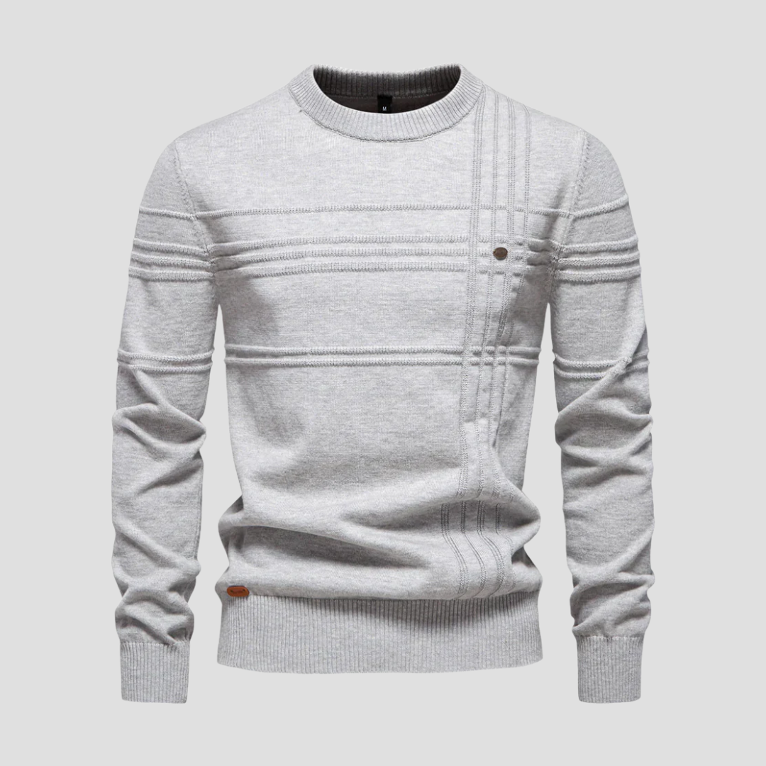 VogeLuxe | Pull en maille texturée géométrique pour homme 0