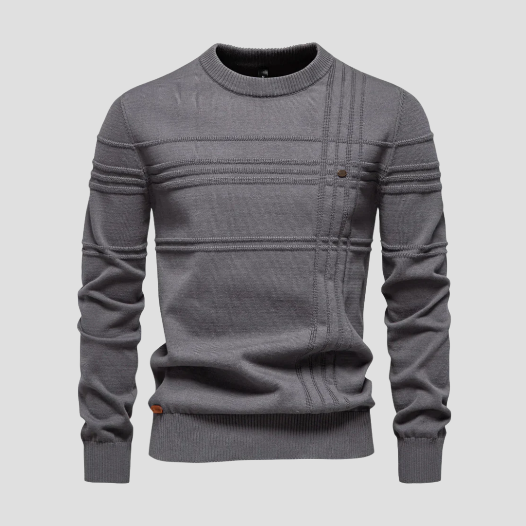 VogeLuxe | Pull en maille texturée géométrique pour homme 1