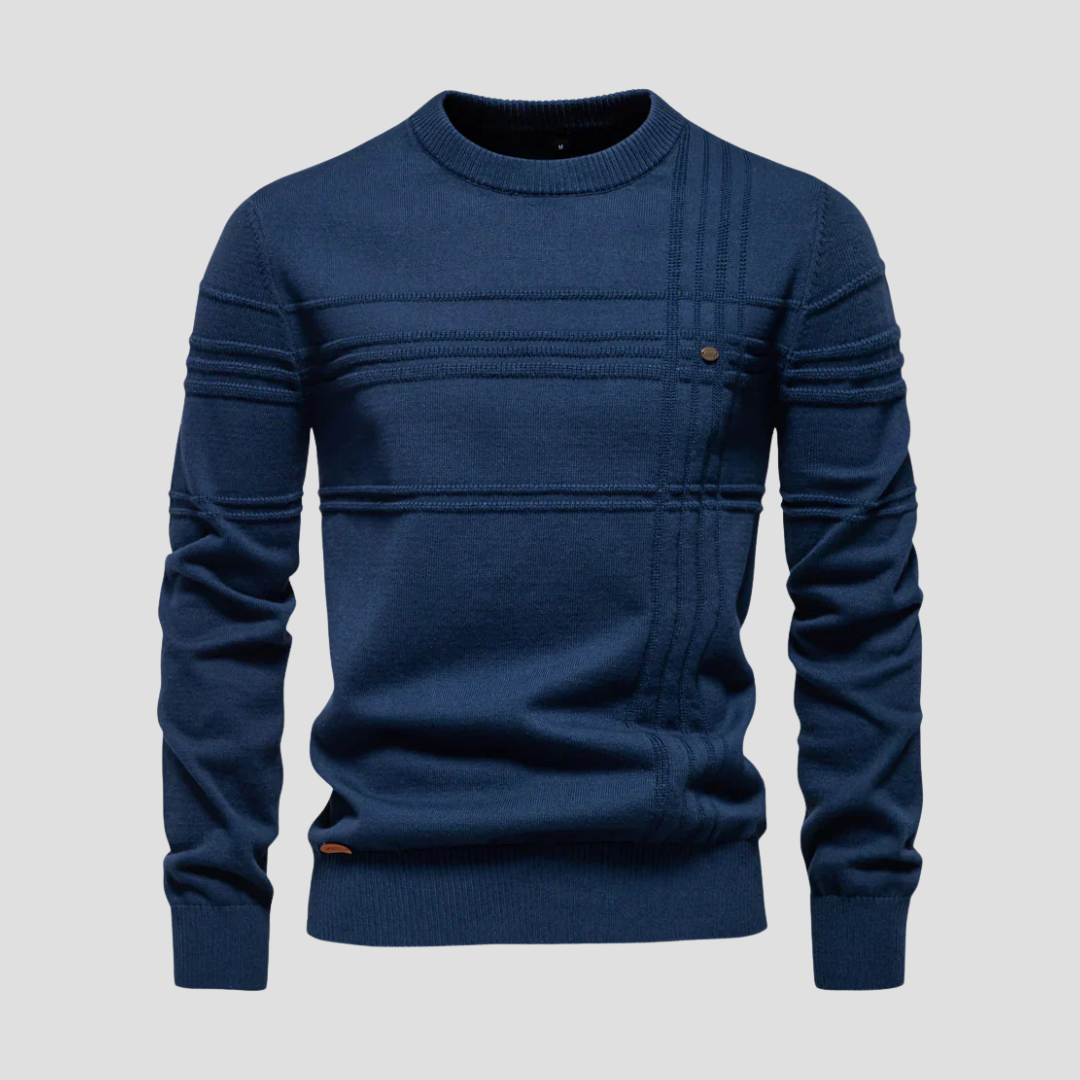 VogeLuxe | Pull en maille texturée géométrique pour homme 2